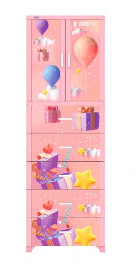 Tủ Wing 2C5N Hồng